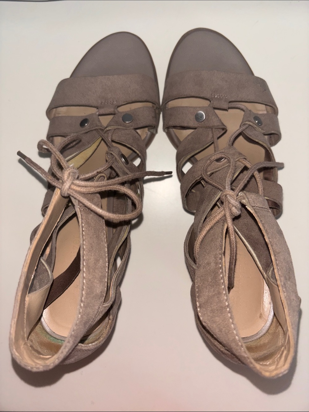 Naturalizer Gladiator Heels Taupe 8.5